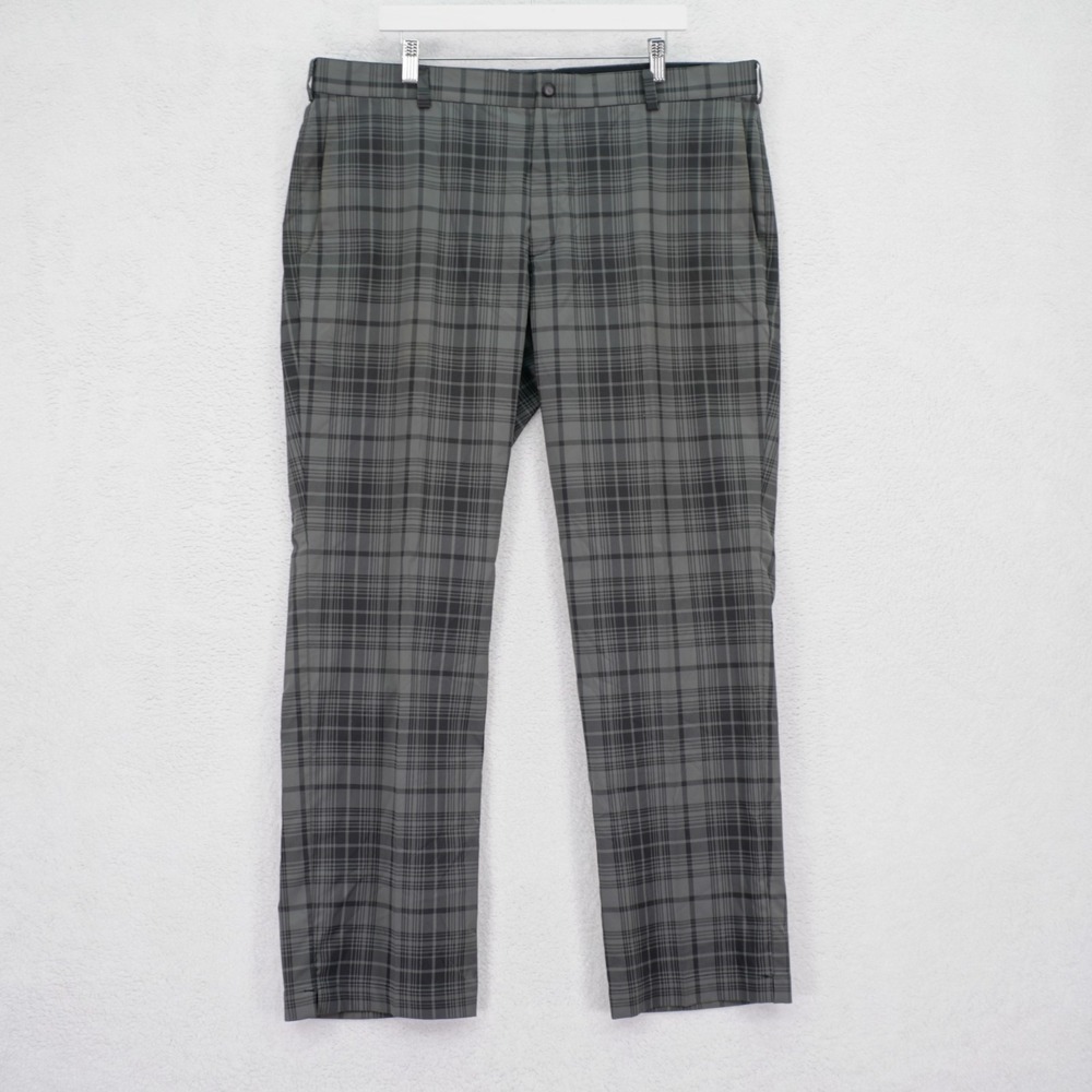 Nike Golf Tour Performance Dri-Fit Gray Plaid Pants Polyester Spandex 41 / 32.5
